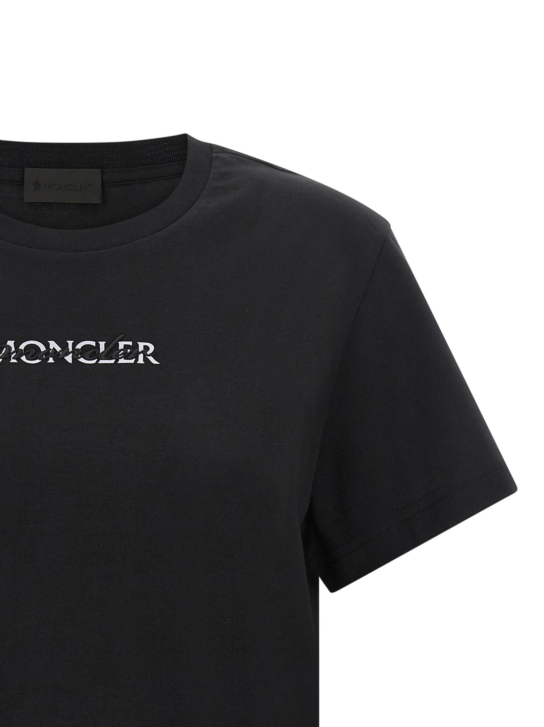 Moncler Logo Embroidery T-shirt - Black | 25ddcfe254587e9a9fe509c21d9ef6d3a0c599fe