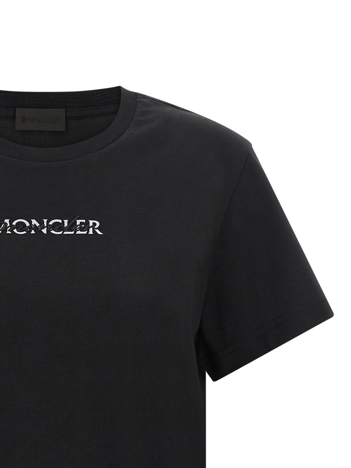 Moncler Logo Embroidery T-shirt - Black | 25ddcfe254587e9a9fe509c21d9ef6d3a0c599fe