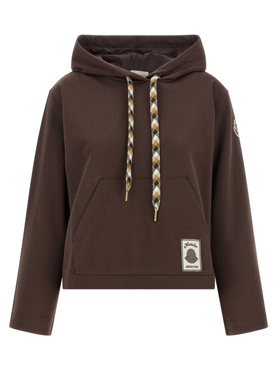 Maxi Drawstring Hoodie Sweatshirt Brown