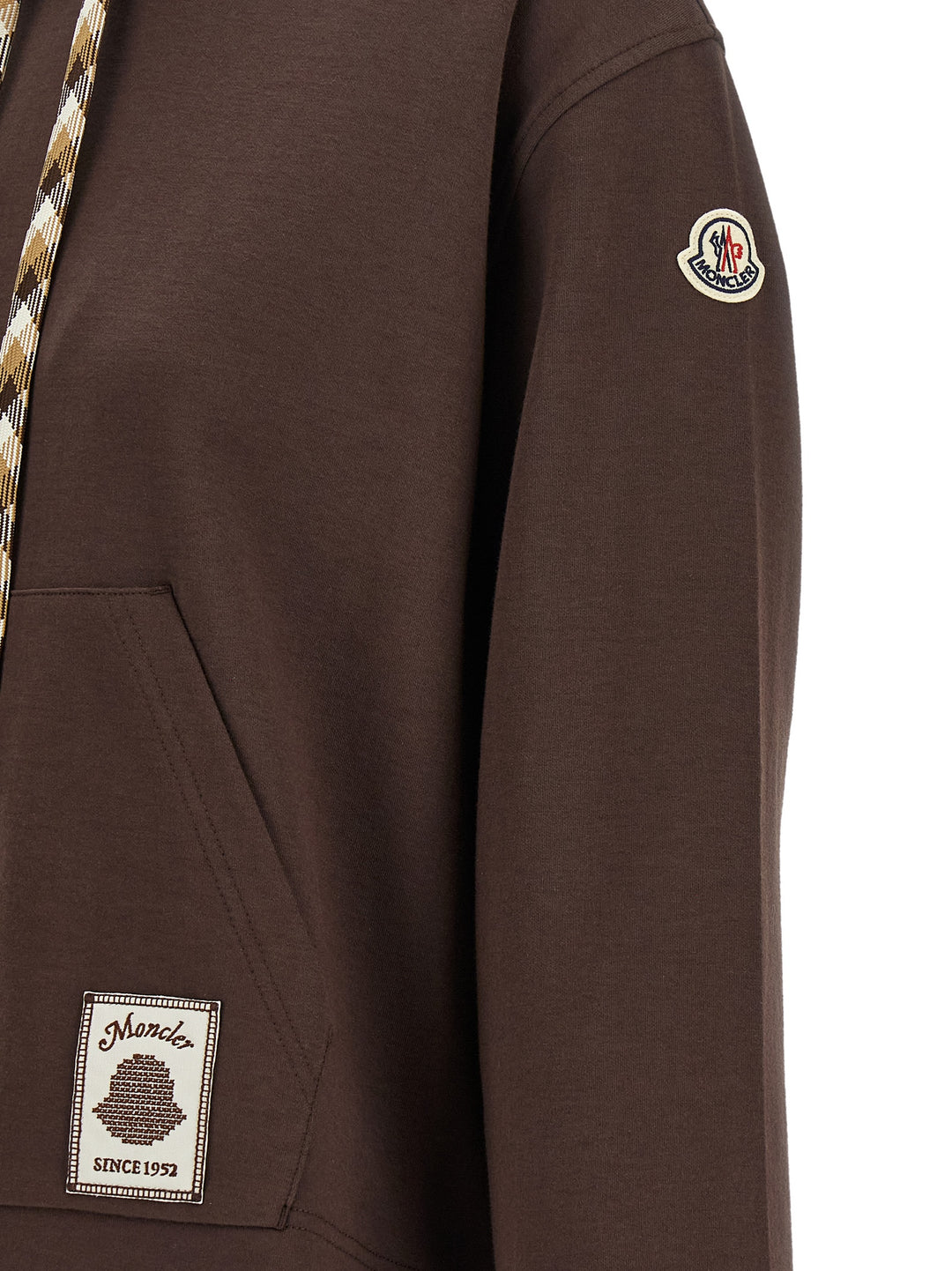 Moncler Maxi Drawstring Hoodie Sweatshirt - Brown | aea140c44f11b4861c249ab94f2633ae9d2f4d96
