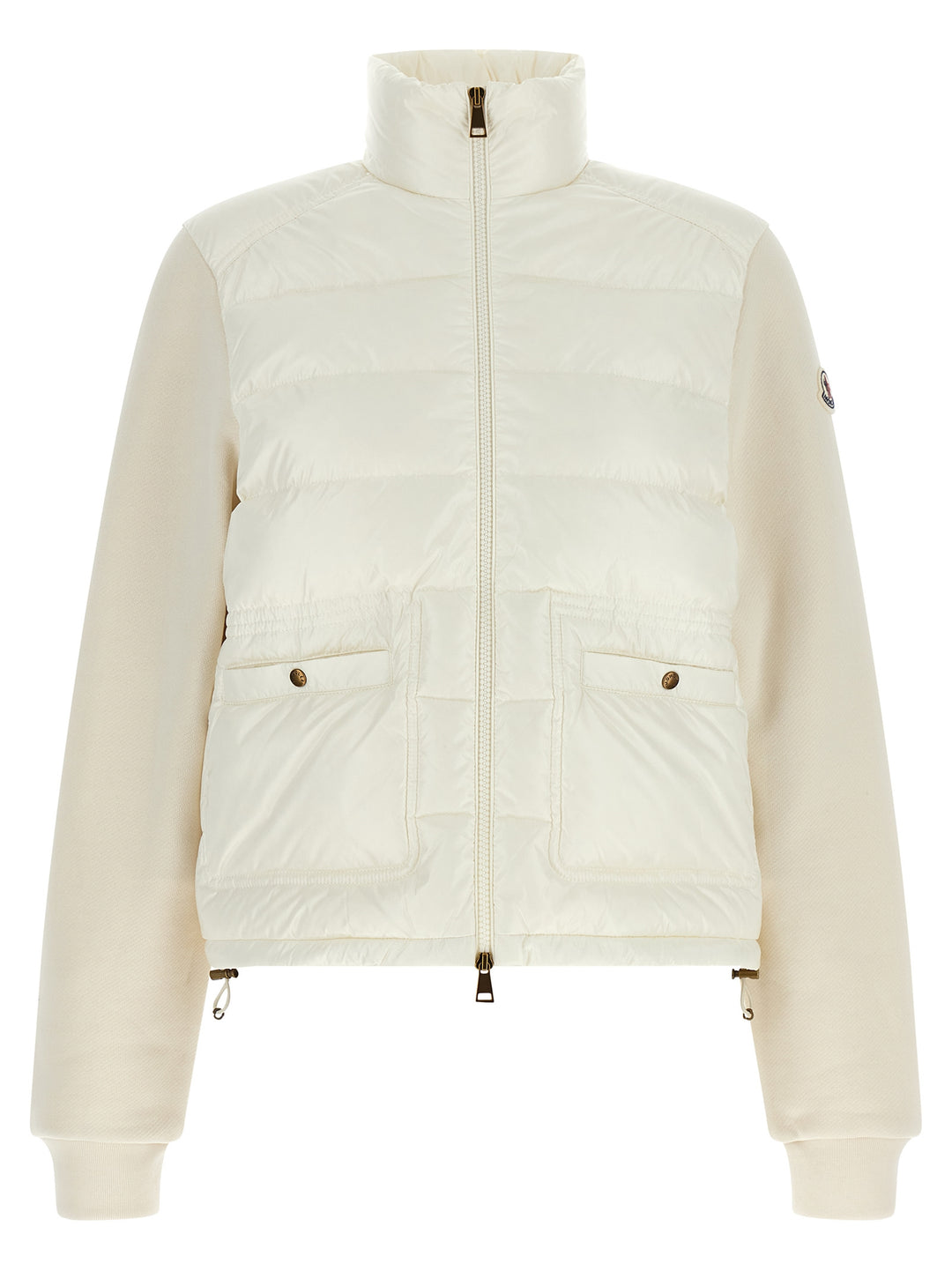 Moncler Two-Material Cardigan Sweaters and Cardigans - White | 82f7d65228e438f4b630e95076276398377a2112