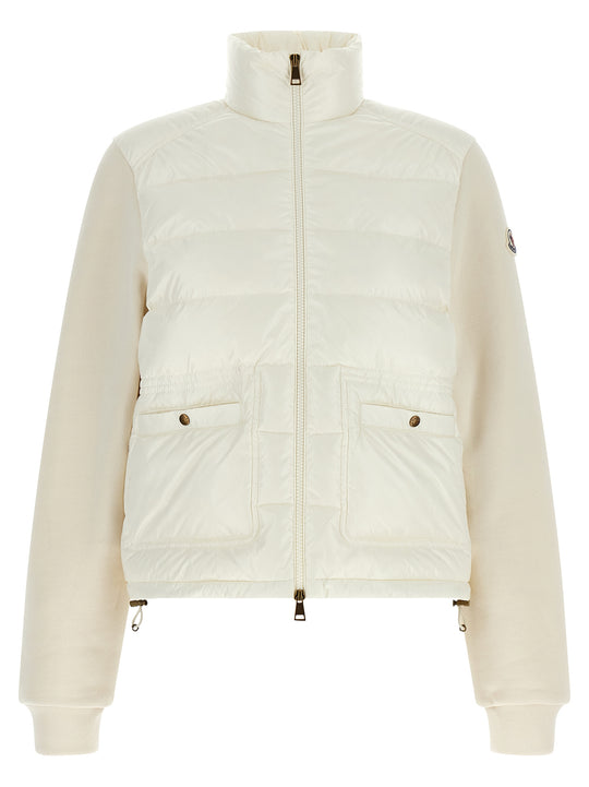 Two-Material Cardigan Sweaters And Cardigans White