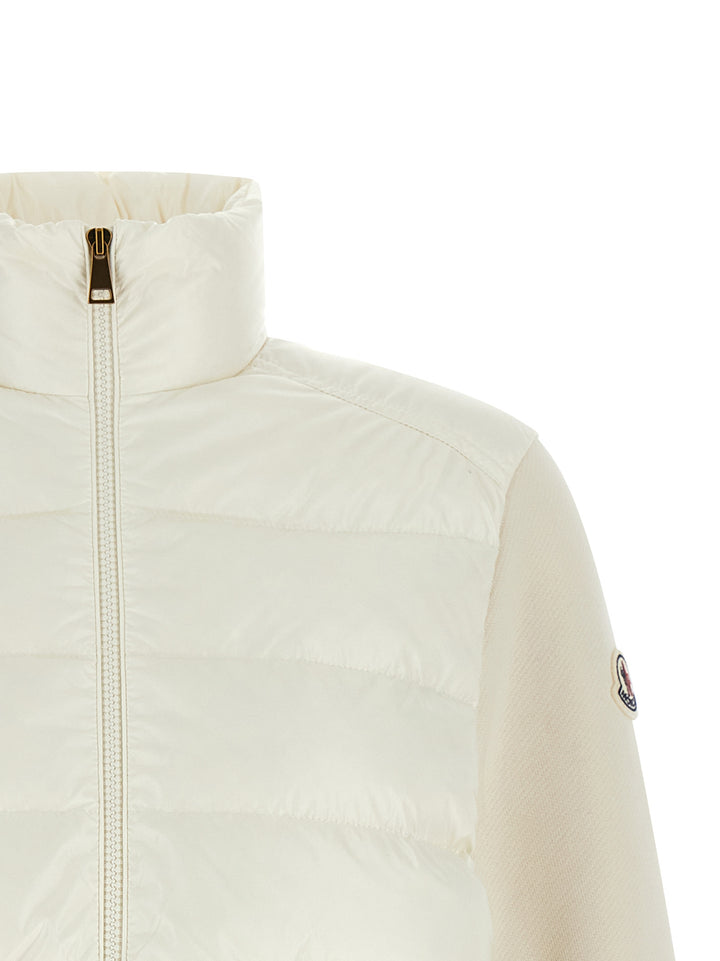 Moncler Two-Material Cardigan Sweaters and Cardigans - White | 3ca6620093218a9b421a6a08f67a7aa625de51c0