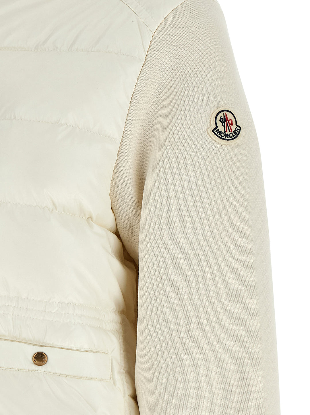 Moncler Two-Material Cardigan Sweaters and Cardigans - White | f6cf351722f3c6125a9475765e927c0ccf1122e4