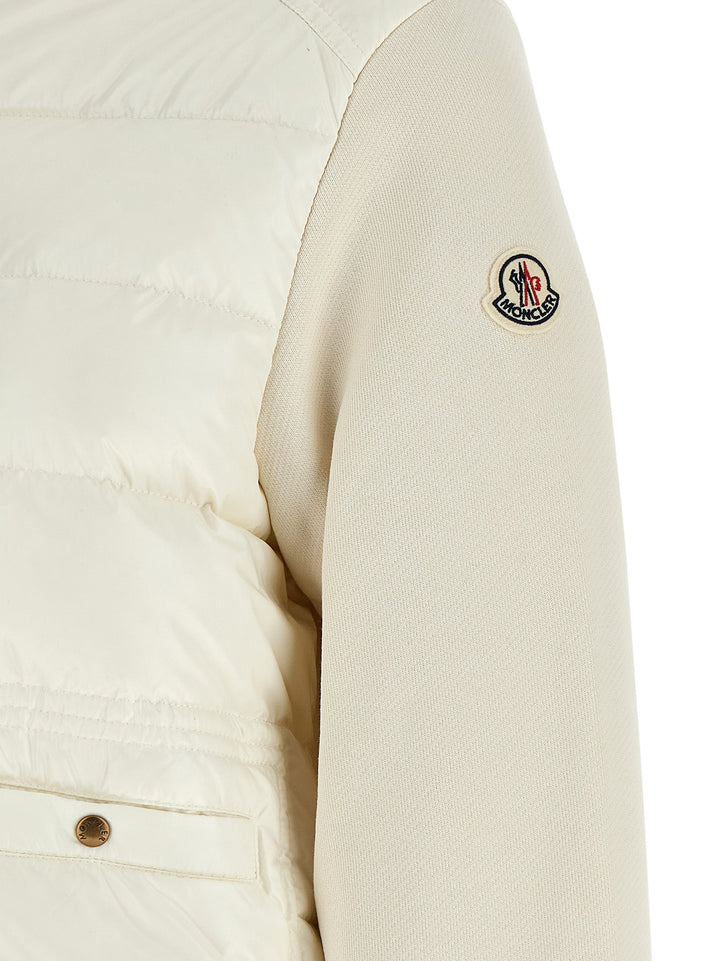 Moncler Two-Material Cardigan Sweaters and Cardigans - White | f6cf351722f3c6125a9475765e927c0ccf1122e4