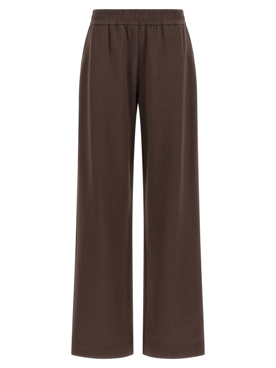 Double Knit Joggers Pants Brown