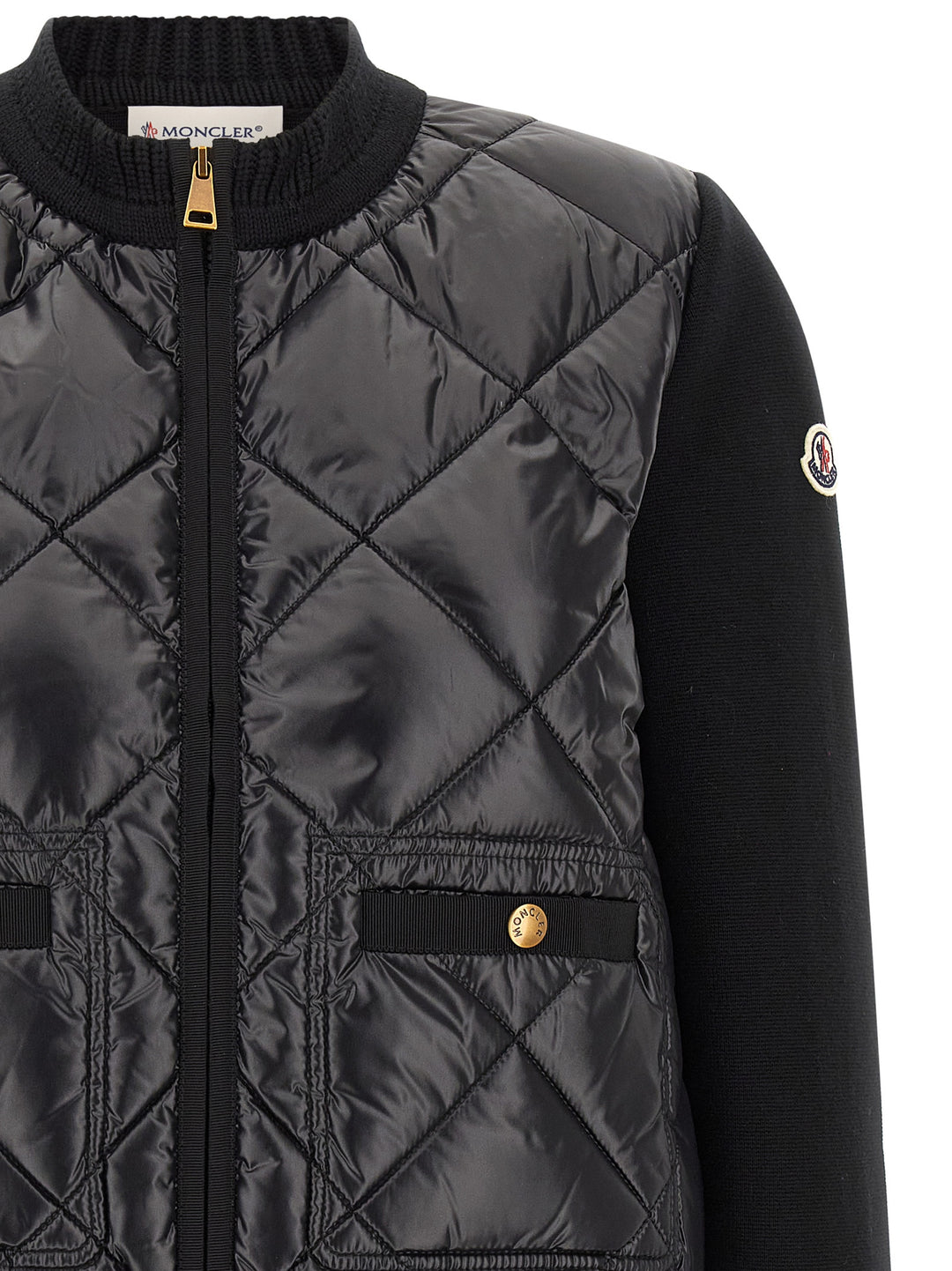 Moncler Padded Cardigan Sweaters and Cardigans - Black | e0bcbc0716fbe173f721ee2c40e52dbf8408e473