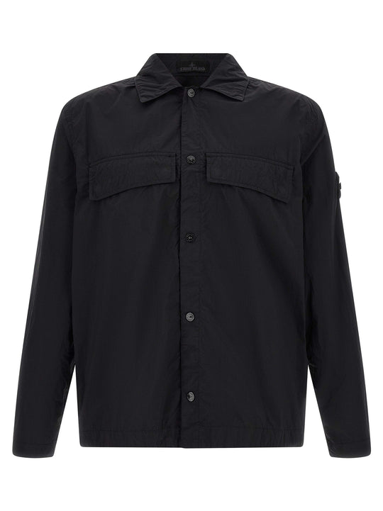 Badge Stone Island Ghost Shirt And Blouse Black
