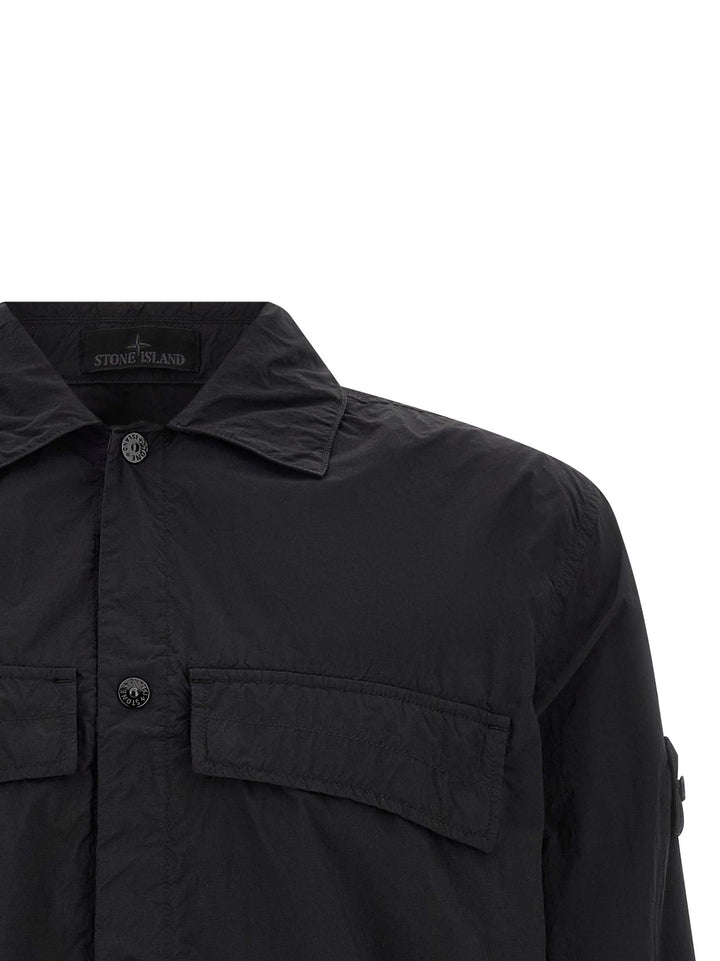 Stone Island Badge Stone Island Ghost Shirt and Blouse - Black | 9f4b7cdefb6915183804679d23121f0c32b1e443