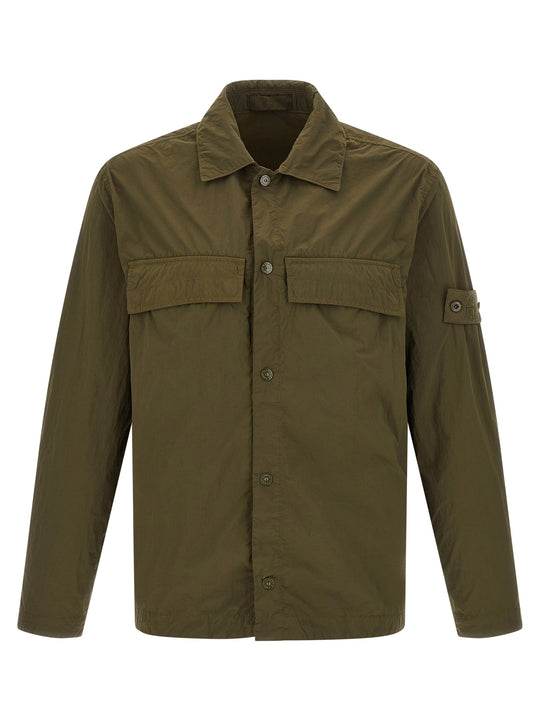 Badge Stone Island Ghost Shirt And Blouse Green