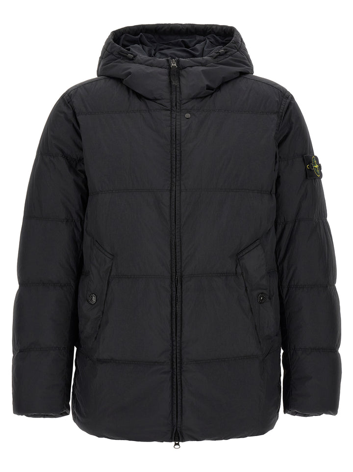 Stone Island Ruffled Effect Down Jacket Puffer Jackets - Blue | 79dace6ef532a7e884749e7503b323612d5f07fb