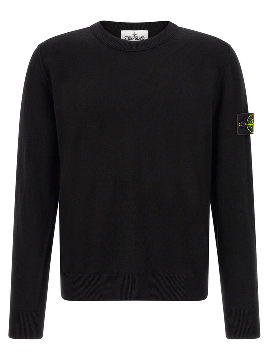 Badge Stone Island Sweaters And Cardigans Black