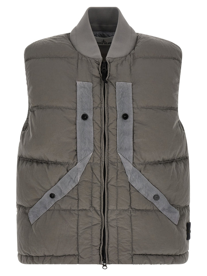 Stone Island Crinkled Effect Vest Gilet - Gray | 29ade75f7546d29a25adea51860599bd66a85ea1