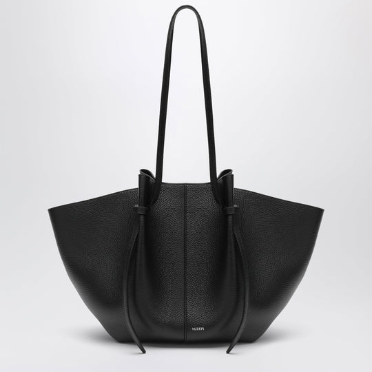 Large Mochi Bag In Black Pebble-Grained Leather