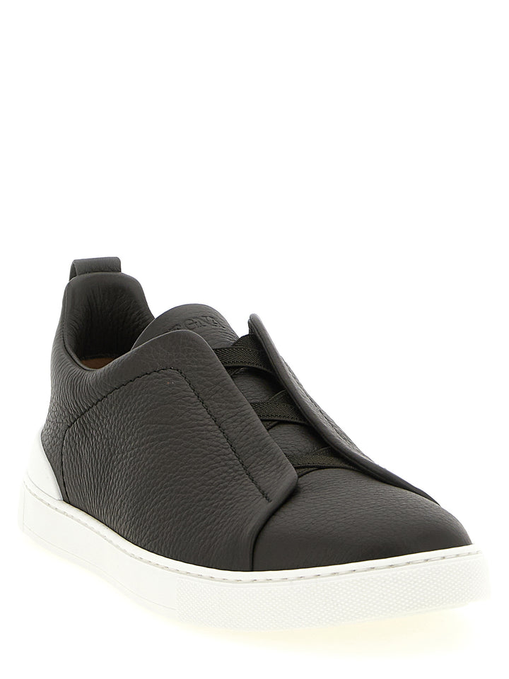Zegna Triple Stitch Sneakers - Brown | 8476c2033e9049131b737cdf376873269f7c2d80