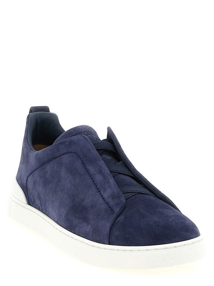 Zegna Triple Stitch Sneakers - Blue | e23fd3f2d880e38afd43198b90197fcef896d40d