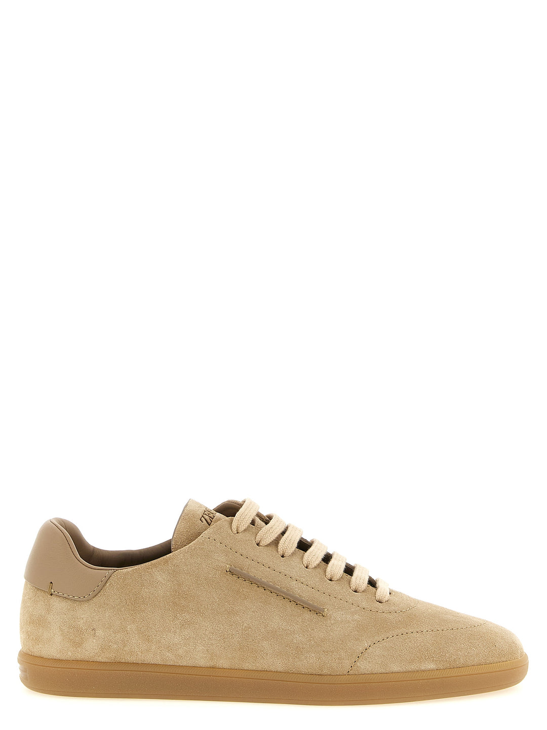 Zegna Low-Top Suede Sneakers - Beige | 13e90764b32514a1bf950686cc29345080fb2e85