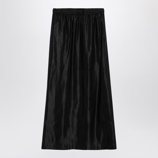 Black Skirt In Linen And Silk