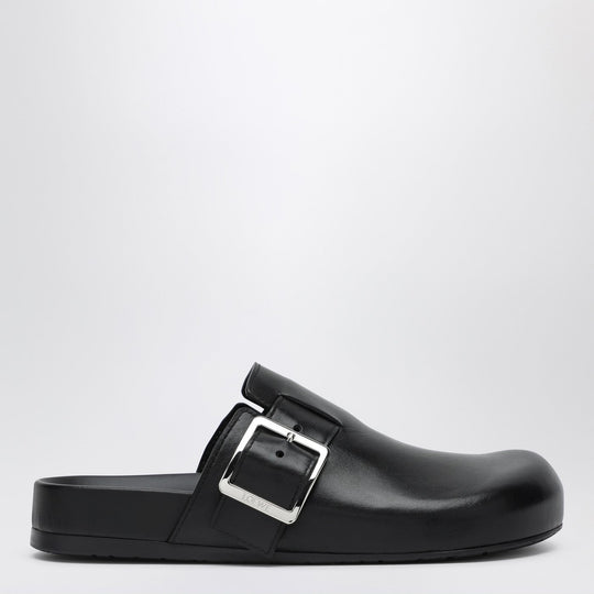 Black Leather Sabot Ease Buckle