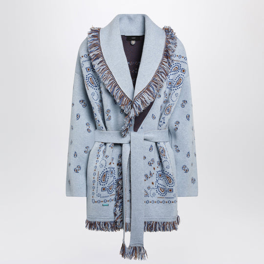 Light Blue Bandana Jacquard Cardigan