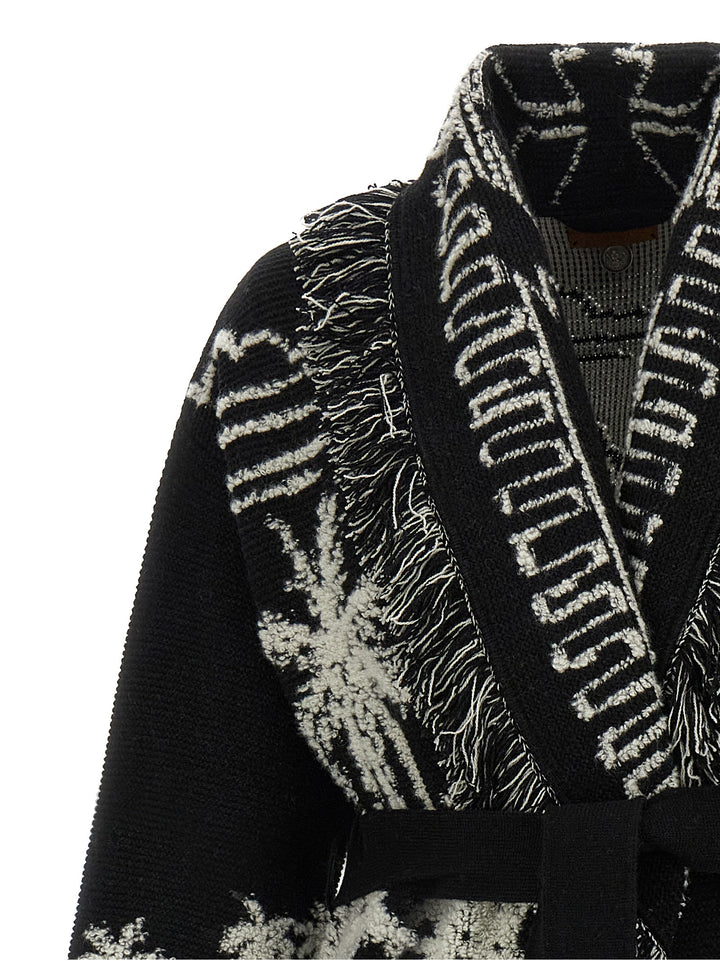 Alanui Palm Grove Tales Coats and Trench Coats - White/Black | 5ba56ec2f7facbe7a8a98076e14cb834154081c1