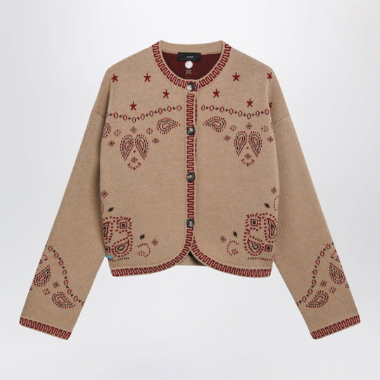 Multicoloured Beige Wool Jacquard Bandana Jacket