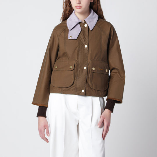 Beadnell Waxed Cropped Jacket In Sand