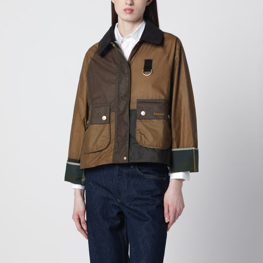 Alma Jacket Sand Beige/Olive Green In Waxed Cotton