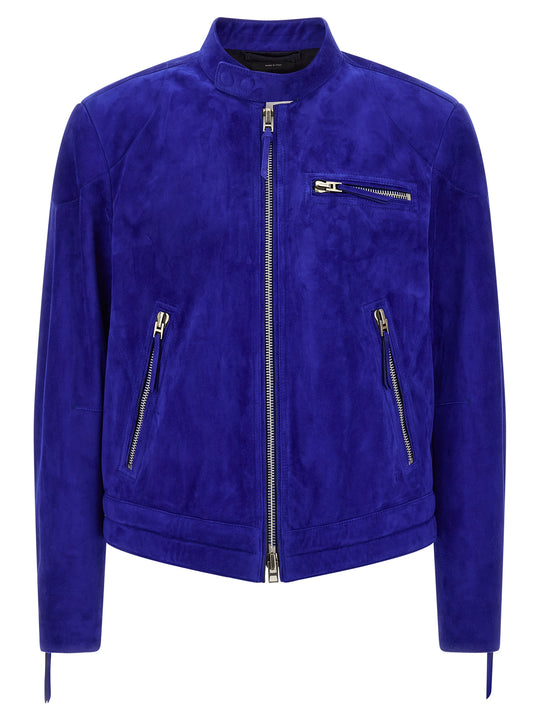 Biker Jacket Puffer Jackets Blue