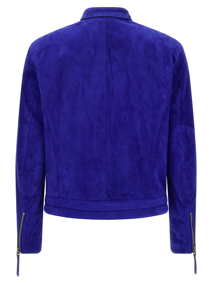 Tom Ford Biker Jacket Puffer Jackets - Blue | 9c047a645ecfdcda0afa41e005a128f27739c944