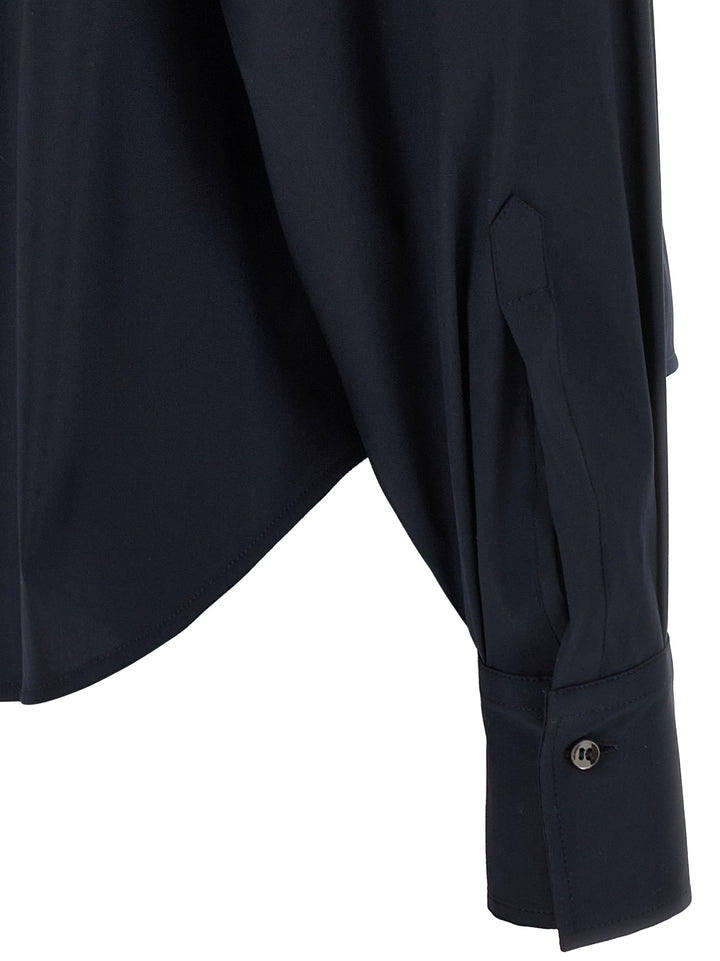 Brunello Cucinelli Shiny Flap Detail Shirt and Blouse - Blue | a6eba2a44f0f5a9e39c1083a8feb0a99fa26837d