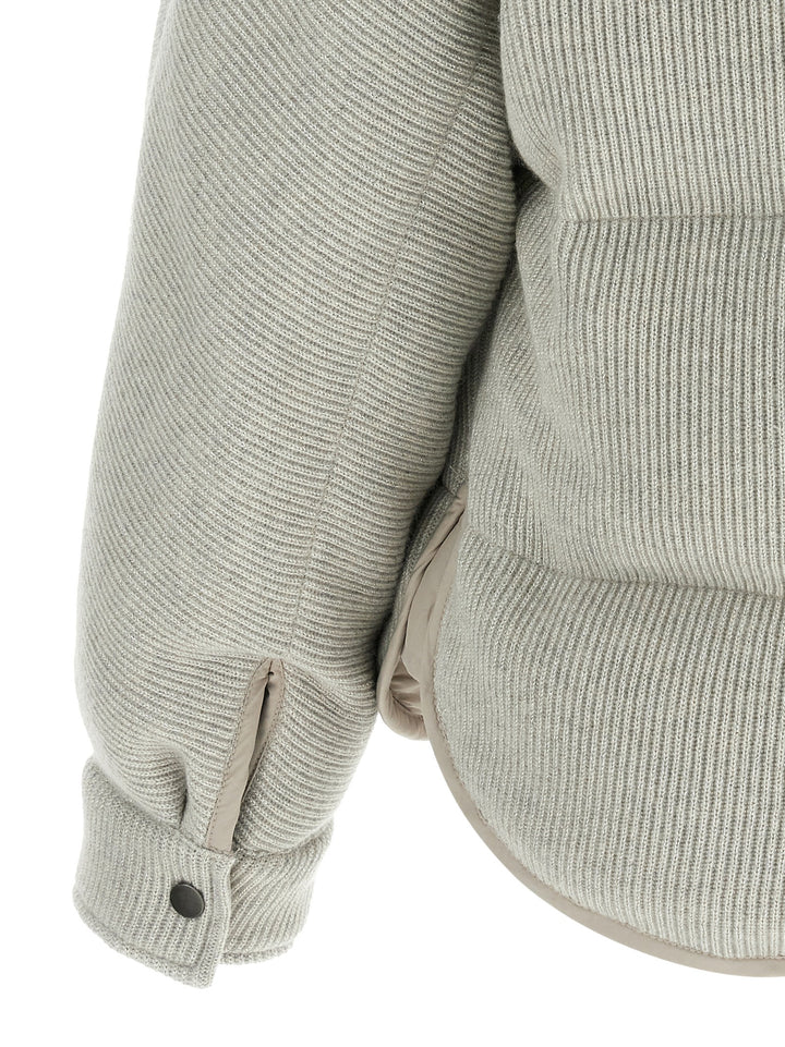 Brunello Cucinelli Lame Wool Down Jacket Piumini, Parka, Giacche casual - Silver | ea6ec00e64f81b9e3724f8e15bde84ddee6366a4