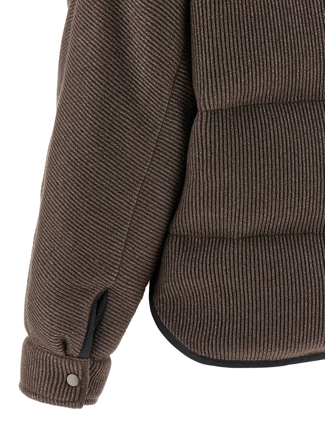 Brunello Cucinelli Lame Wool Down Jacket Puffer Jackets - Brown | f55153e75550c88ab2a1939a6434d6258b06af2c