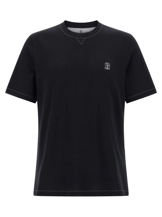 Logo Embroidery T-Shirt Black