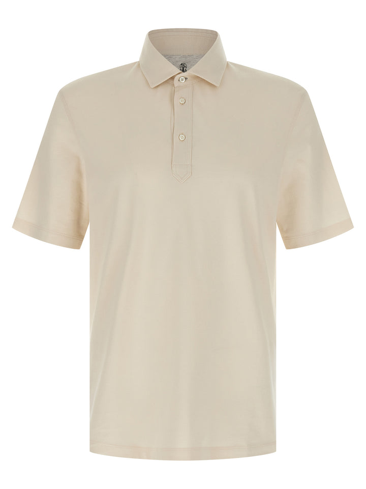 Brunello Cucinelli Cotton  Shirt Polo - Beige | b66d8158e18aa6eeb539362b56e165e297816ea2