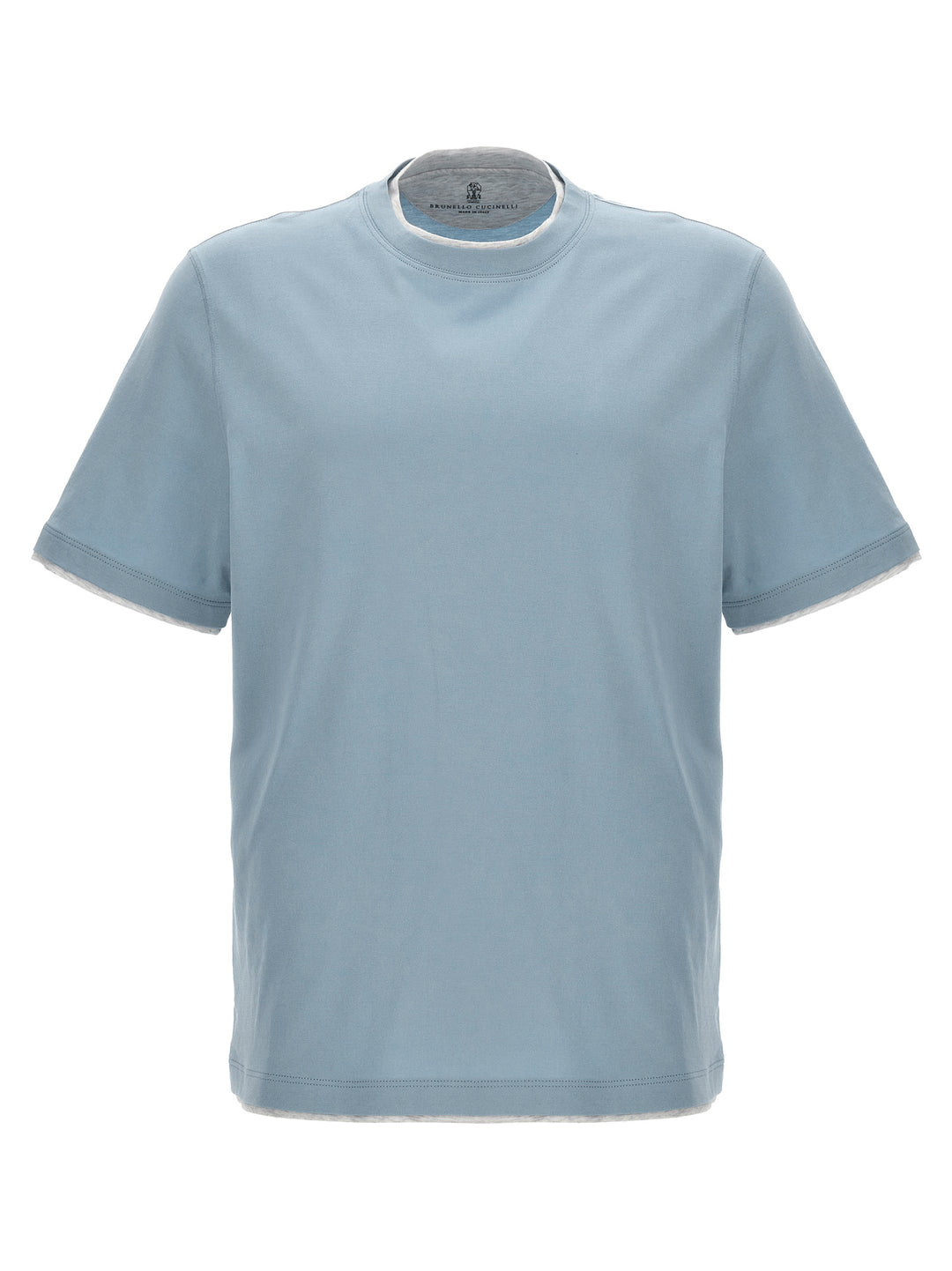 Brunello Cucinelli Double Layer T-shirt - Light Blue | 68f0b3c5794740e71d71f6e477d42d9ebe0ca5f7