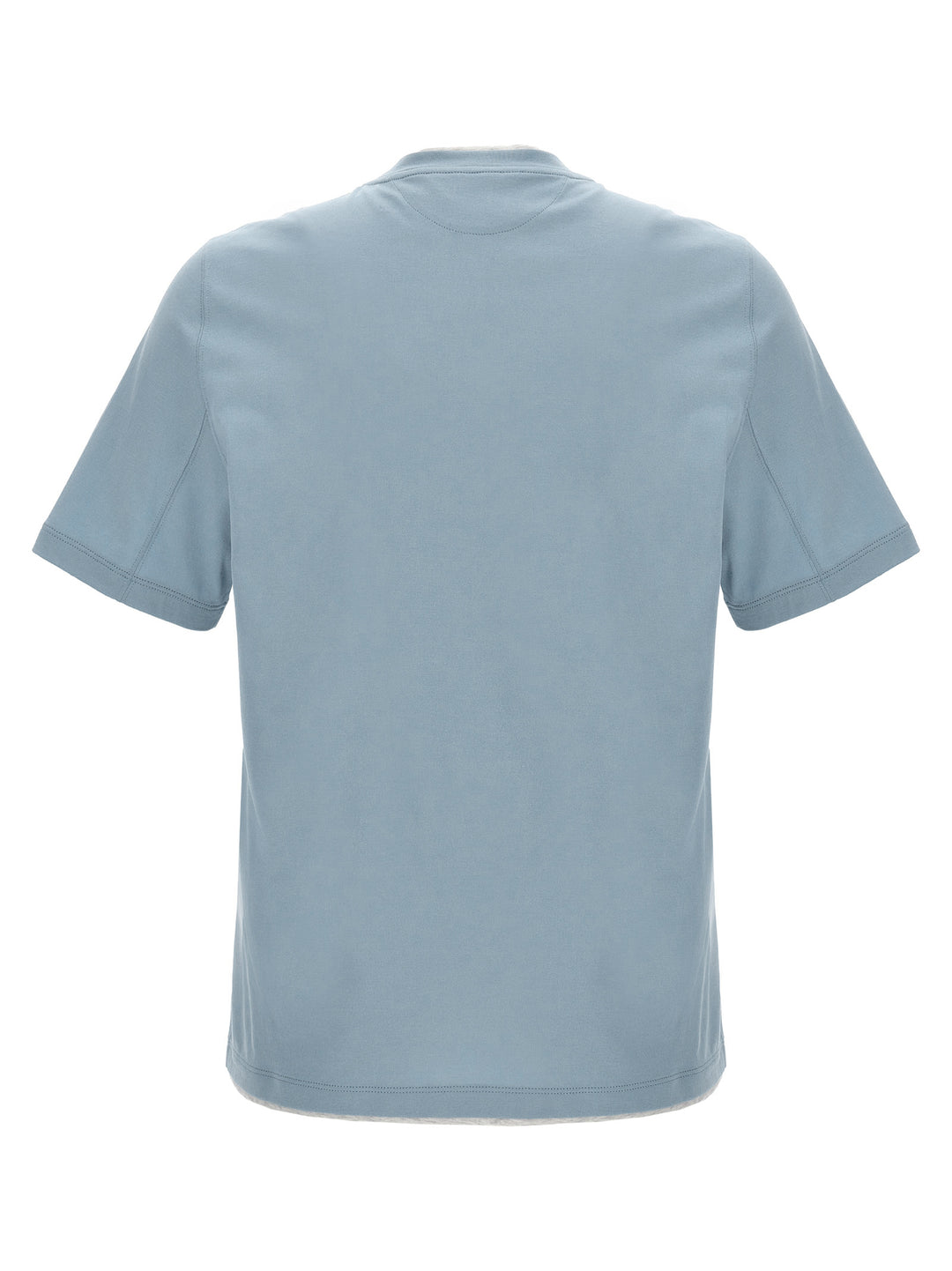 Brunello Cucinelli Double Layer T-shirt - Light Blue | e7760e6835f446f242ffb4d421c367958adcad7d