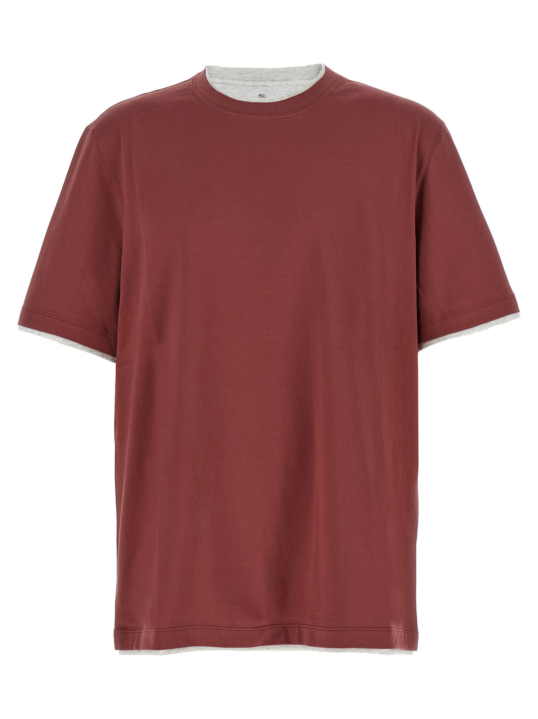 Brunello Cucinelli Double Layer T-shirt - Red | c274809b06832c6c76e18df945096a1d0d7ee463