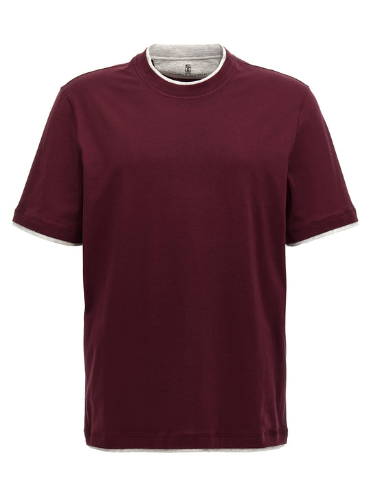 Double Layer T-Shirt Bordeaux