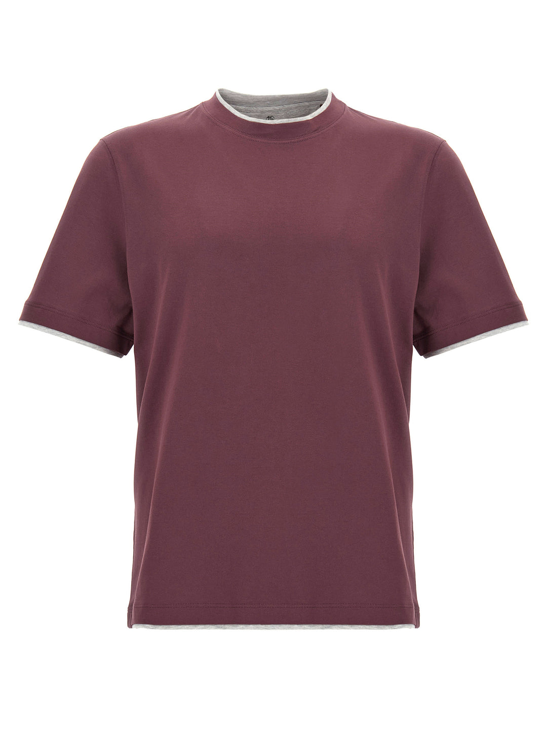 Brunello Cucinelli Double Layer T-shirt - Bordeaux | 8af82b2edb7b2ec50fb6ff79aff2494a5e546c96