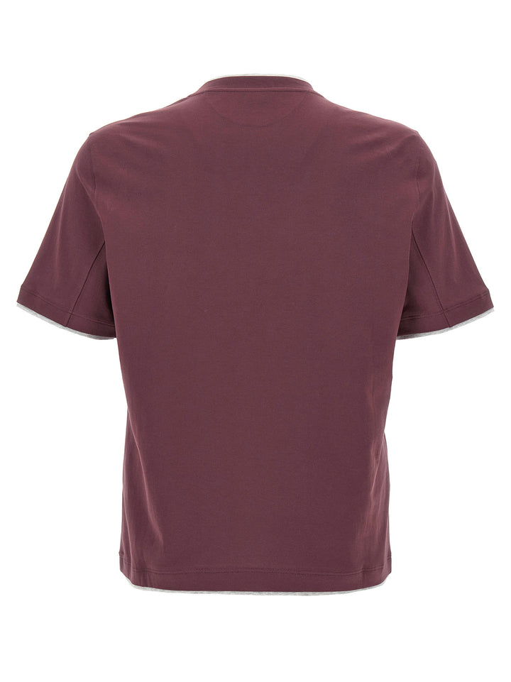Brunello Cucinelli Double Layer T-shirt - Bordeaux | ceea959ca79df7badfc0c13d041cee3e25617e28