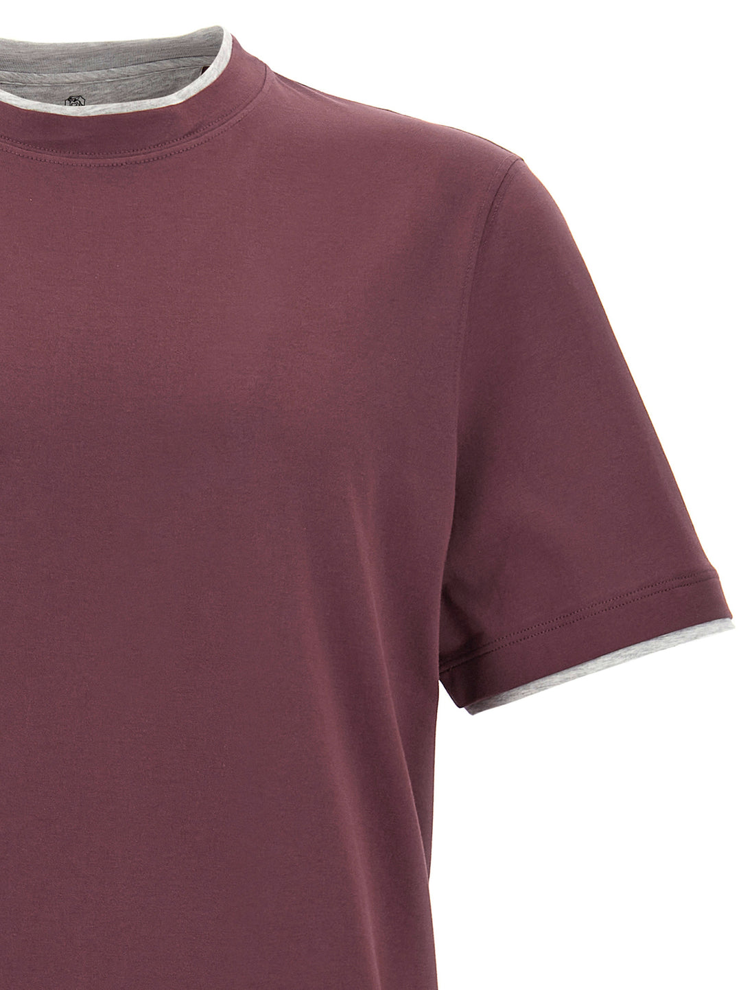 Brunello Cucinelli Double Layer T-shirt - Bordeaux | caa11551ef116ffdcaac4aae19ec7eb21b2ae32c