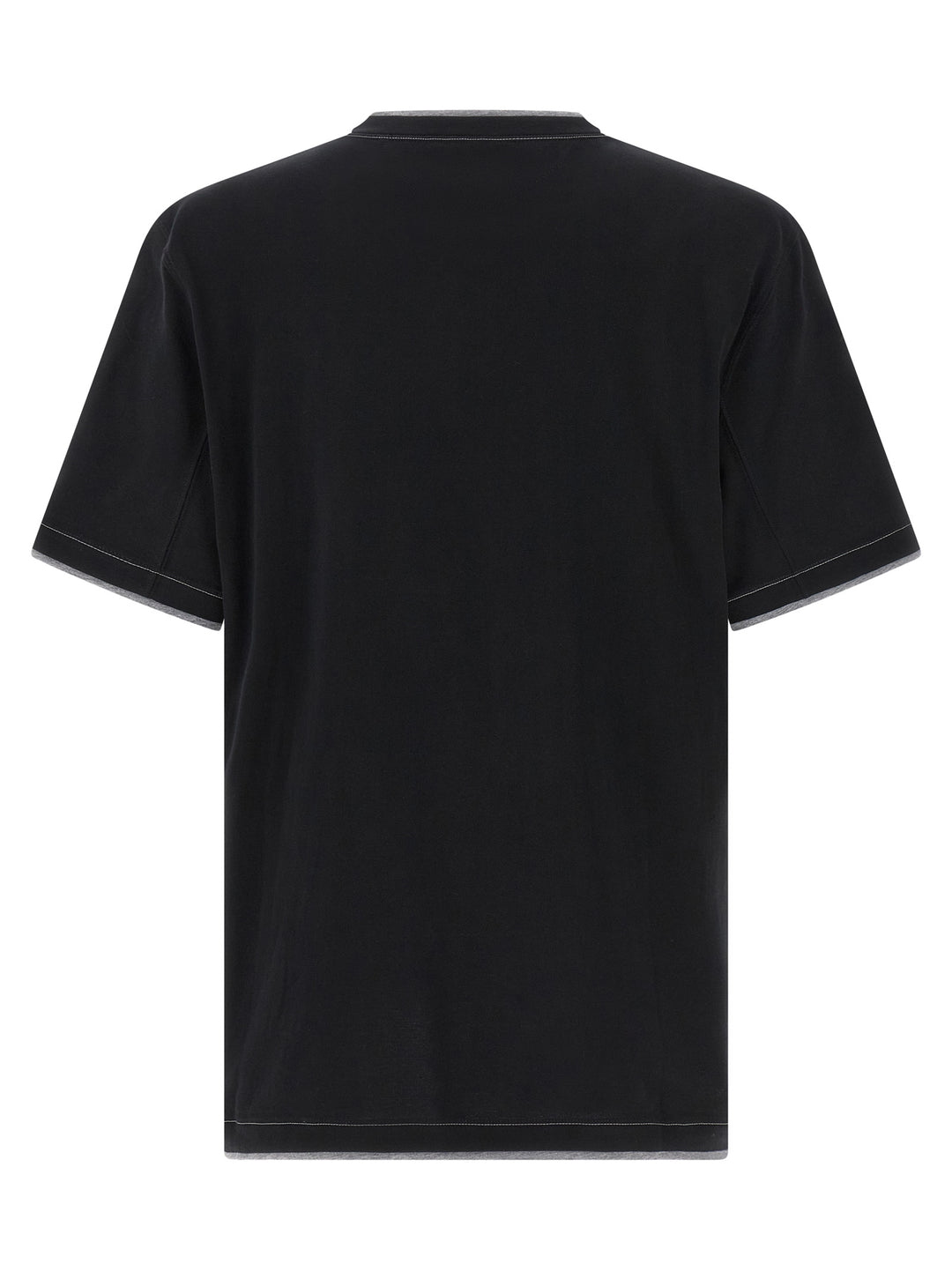 Brunello Cucinelli Double Layer T-shirt - Black | 21ca35c9557b8f747184e4a78c720b9f509cdb3c