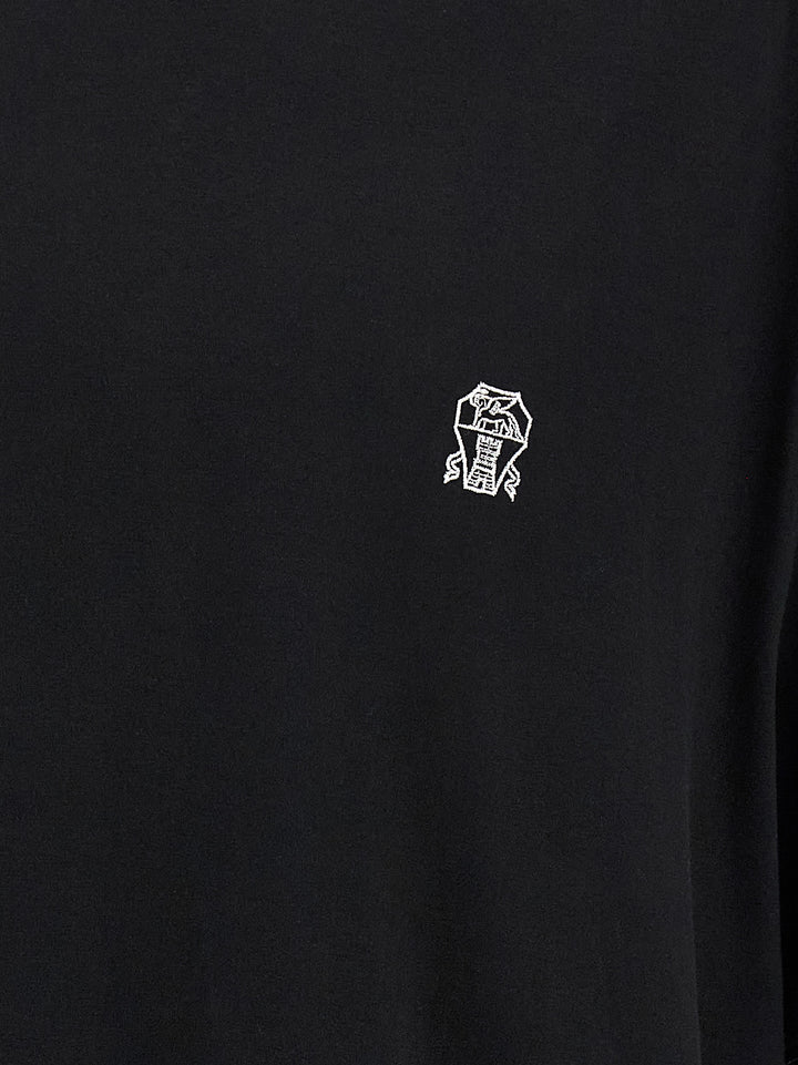 Brunello Cucinelli Double Layer T-shirt - Black | 09b3111eec47926f8ac832f5e96cbac51aca4f2e