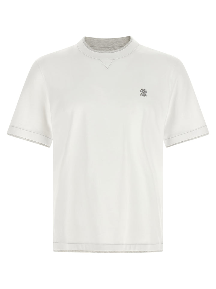 Brunello Cucinelli Double Layer T-shirt - White | 0e331f9ad1362ef93ba89ddb4b01790dbc10ab99