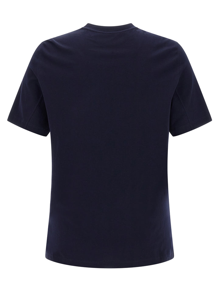Brunello Cucinelli Logo Print T-shirt - Blue | be29471284e8d6c81118170cfacba5dd3cc89b12
