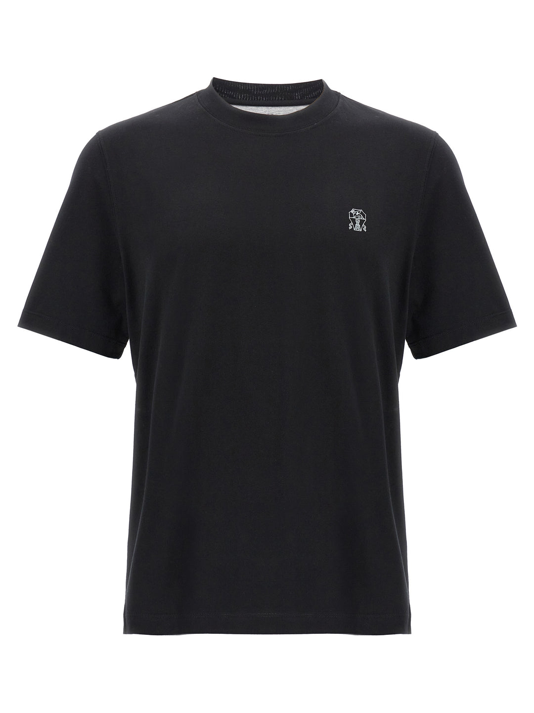 Brunello Cucinelli Logo Print T-shirt - Black | 5ce5e8285e66e71fcc870a24b88f9d93b2495812