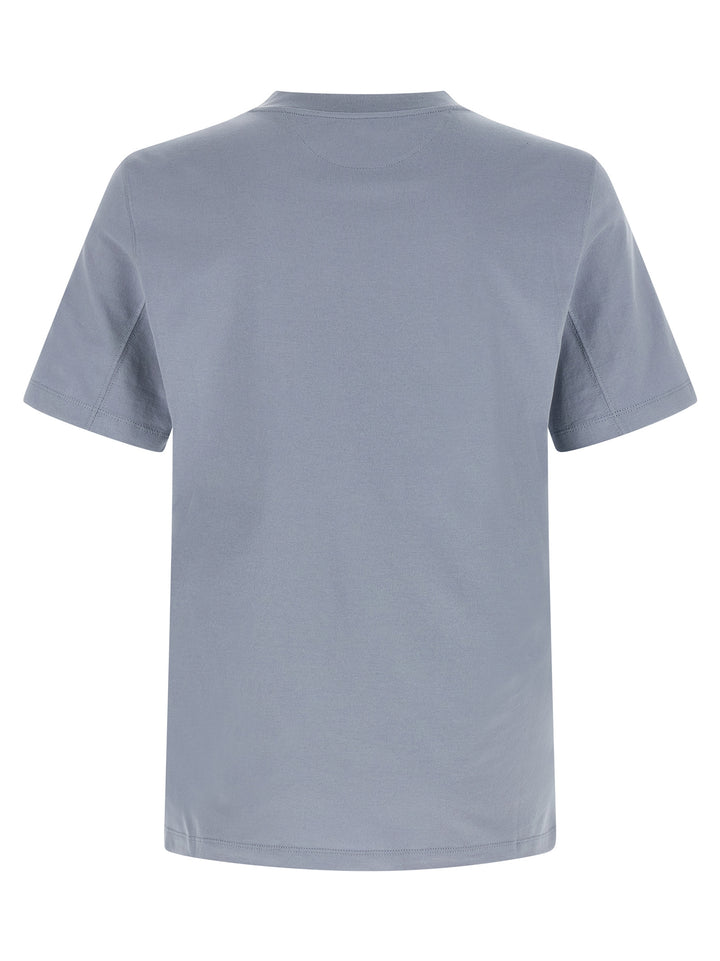 Brunello Cucinelli Logo Print T-shirt - Light Blue | ec2eda95ab1b9019b7d0339f4f8bfe8b43357dfb
