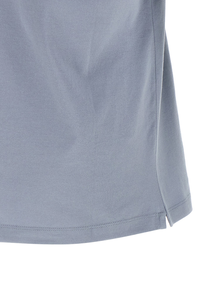 Brunello Cucinelli Logo Print T-shirt - Light Blue | 58fe1384880540a0c648eee5ca8bad25cb5406a4