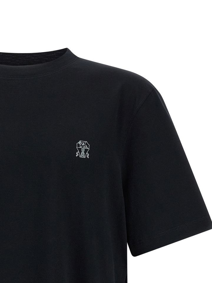 Brunello Cucinelli Logo Print T-shirt - Black | 909b91e06362a5c797ad6125eb6f512adb91f4c4